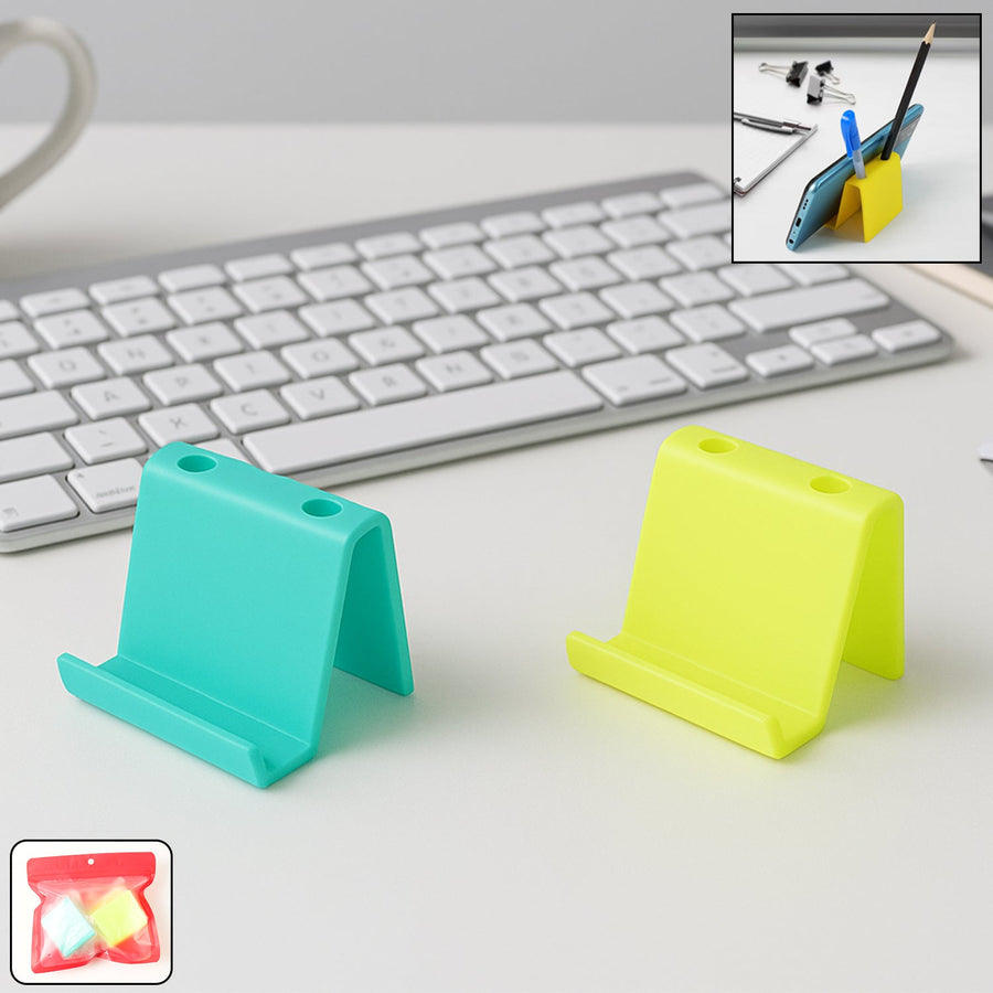 Mobile Phone Stand & Pen Holder – Compact Desk Organizer (2 Pc)