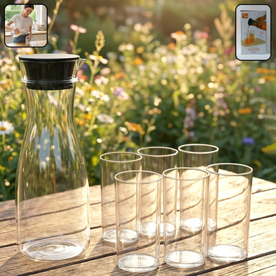 Plastic Water Jug and Glass Set – Durable, Lightweight Drinkware