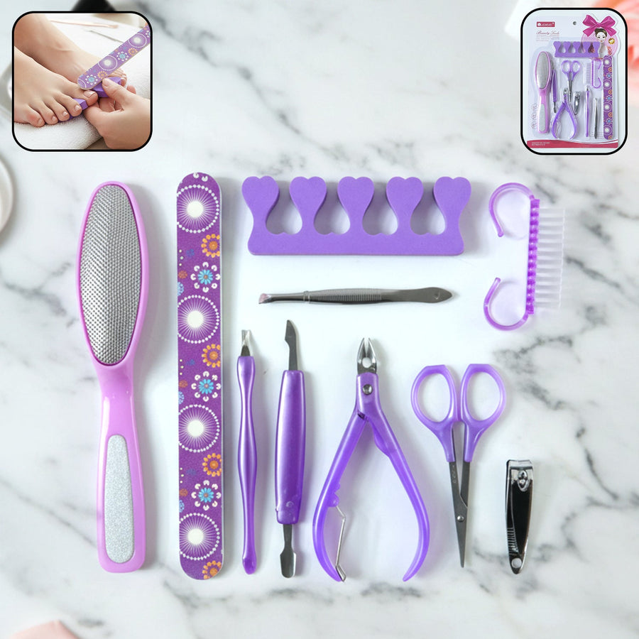 Manicure & Pedicure Nail Care Tool Set – Complete 10-Piece Grooming Kit