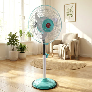 12V DC Hybrid Pedestal Fan – High-Speed Cooling for Home & Office