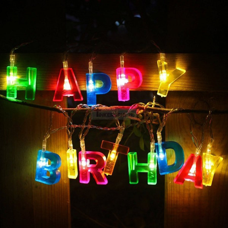 Happy Birthday LED String Lights – Battery Operated Multicolour | Indo Glow
