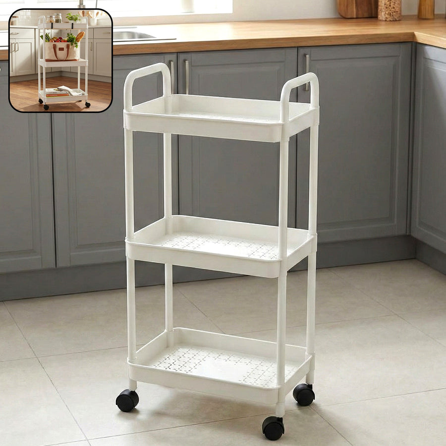 3 Layer Rolling Storage Trolley – Space-Saving Multipurpose Organizer