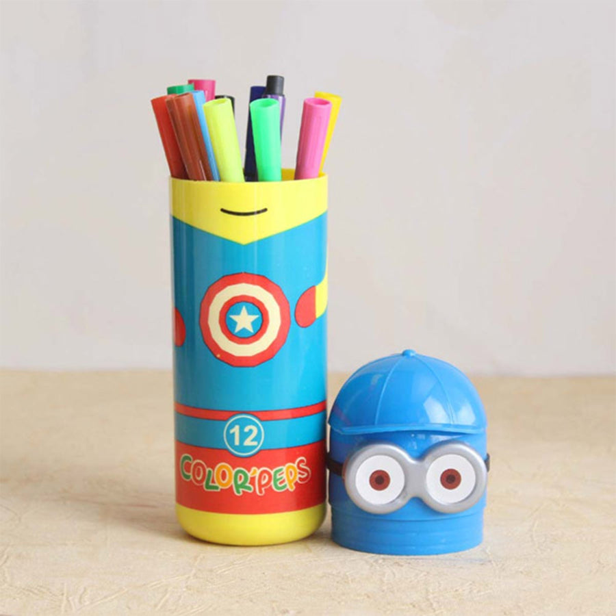 Minions Sketch Pen Set – 12 Vibrant Pens for Kids & Return Gifts | InkGlow