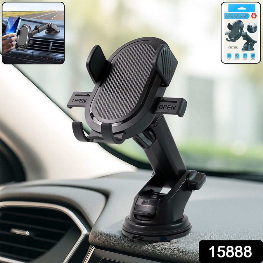 Car Mobile Holder – Adjustable 360° Suction Mount with One-Touch Lock