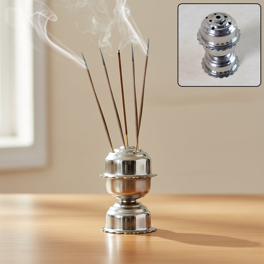 Stainless Steel Big Jasmine Agarbatti Stand – Multi-Stick Incense Holder