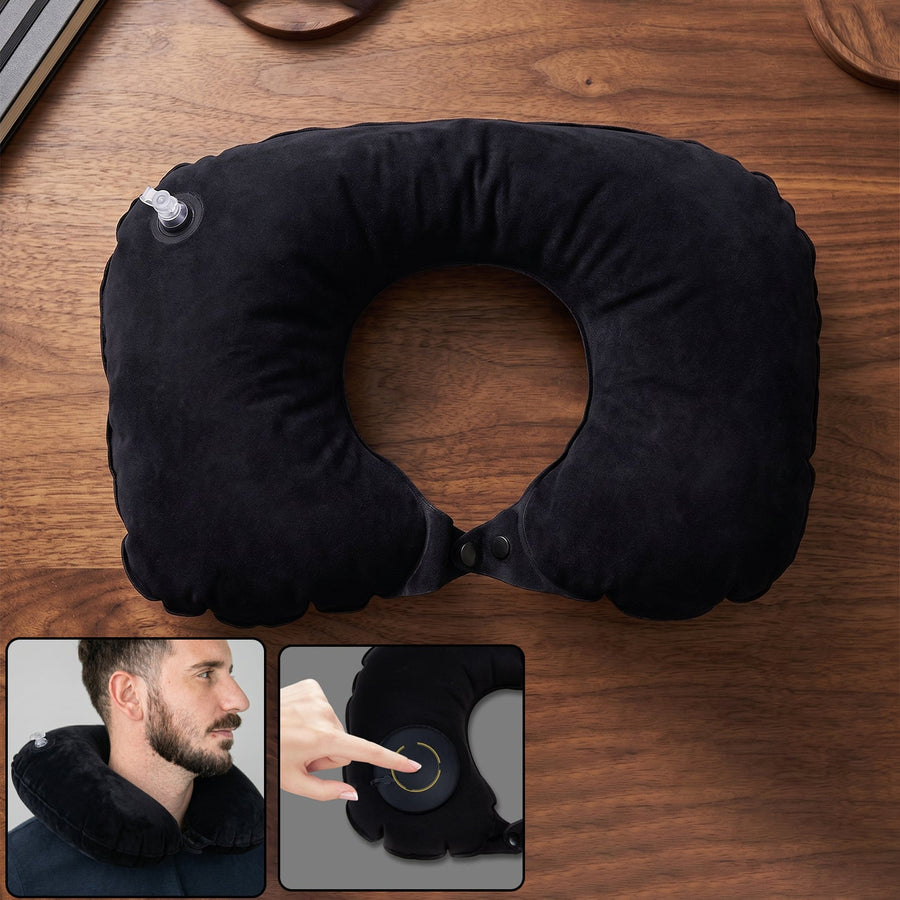 Inflatable Travel Neck Pillow – Soft, Portable & Self-Inflating Support