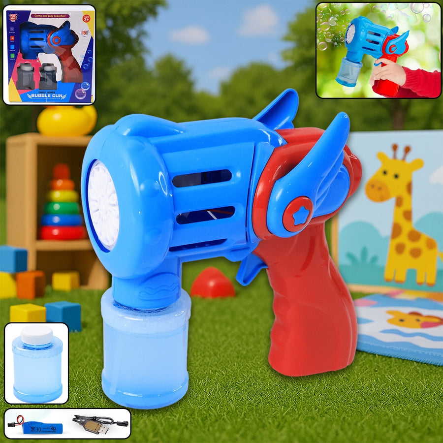 Rechargeable Bubble Gun Toy – USB Charged Automatic Bubble Blower