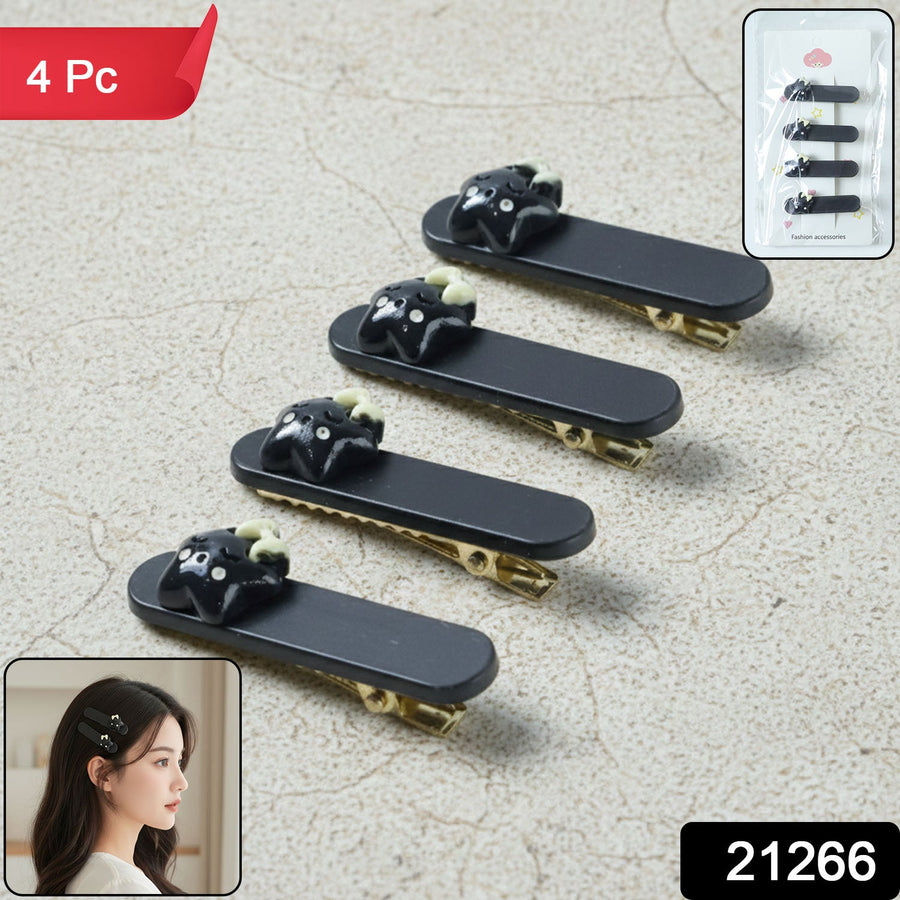 Cute Cat Hair Clips – Premium Matte Finish Set of 4