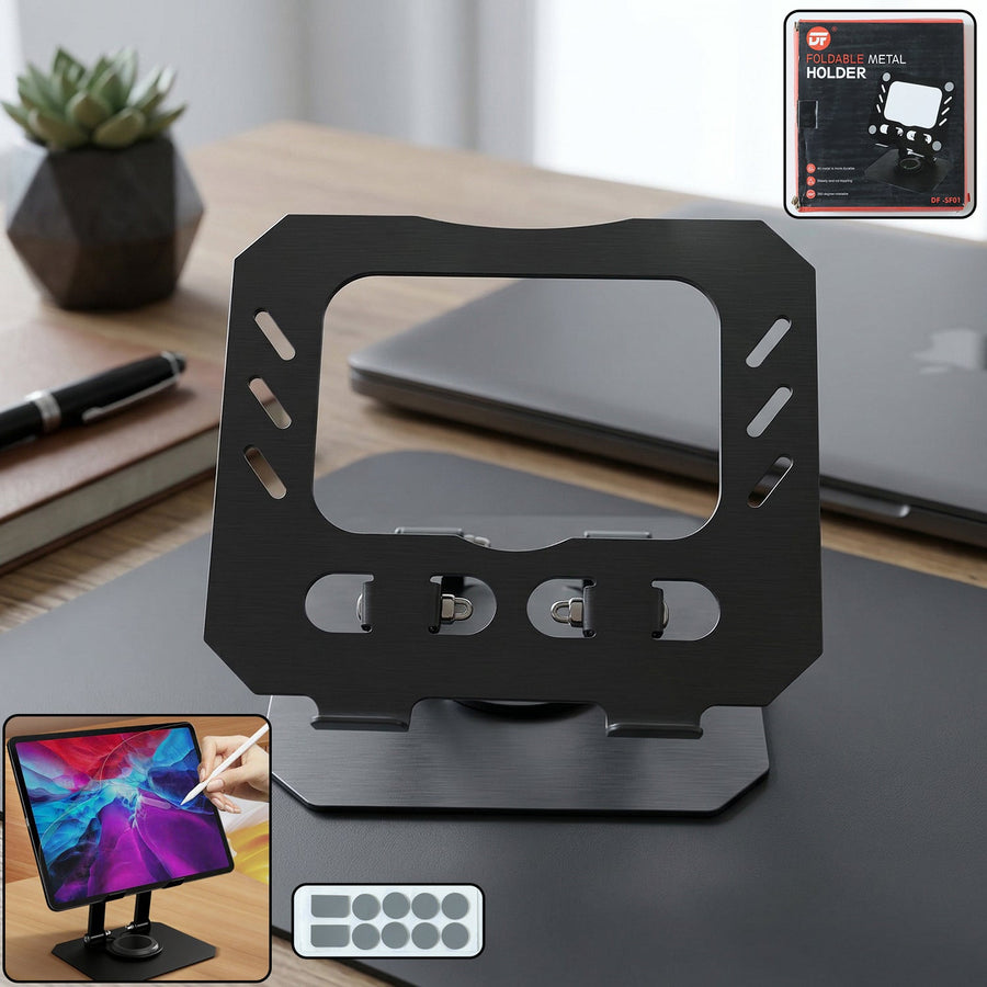 Foldable Adjustable Metal Tablet Stand – Multi-Angle Desk Support
