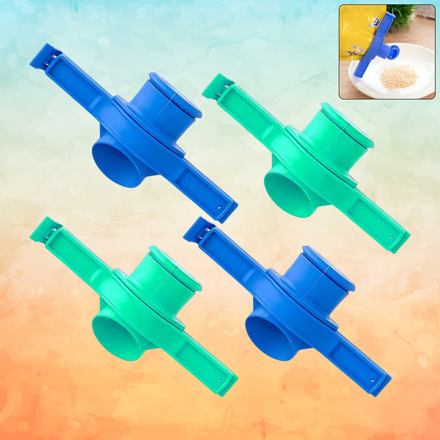 Food Pouch Sealer Clip – 4 Pc Set with Pour Spout