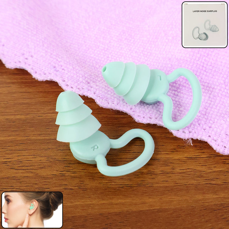 Silicone Noise Reduction Earplugs – Comfortable Triple-Layer Design