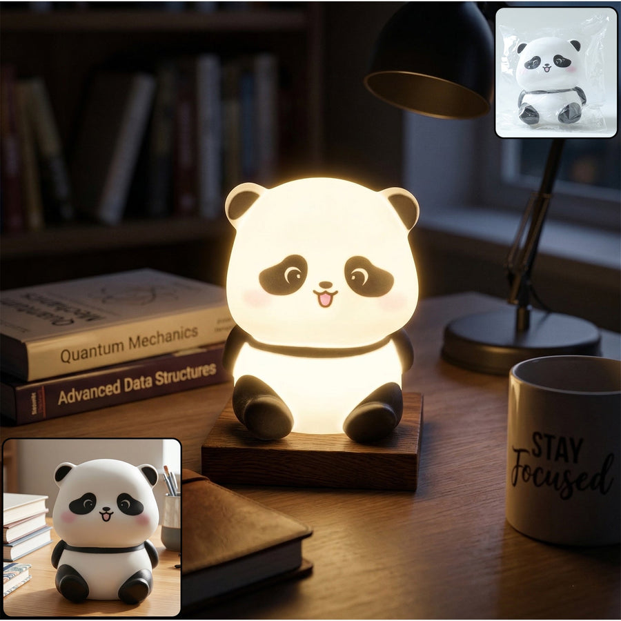 Cute Mini Panda Night Light – Soft LED Bedside Lamp for Kids