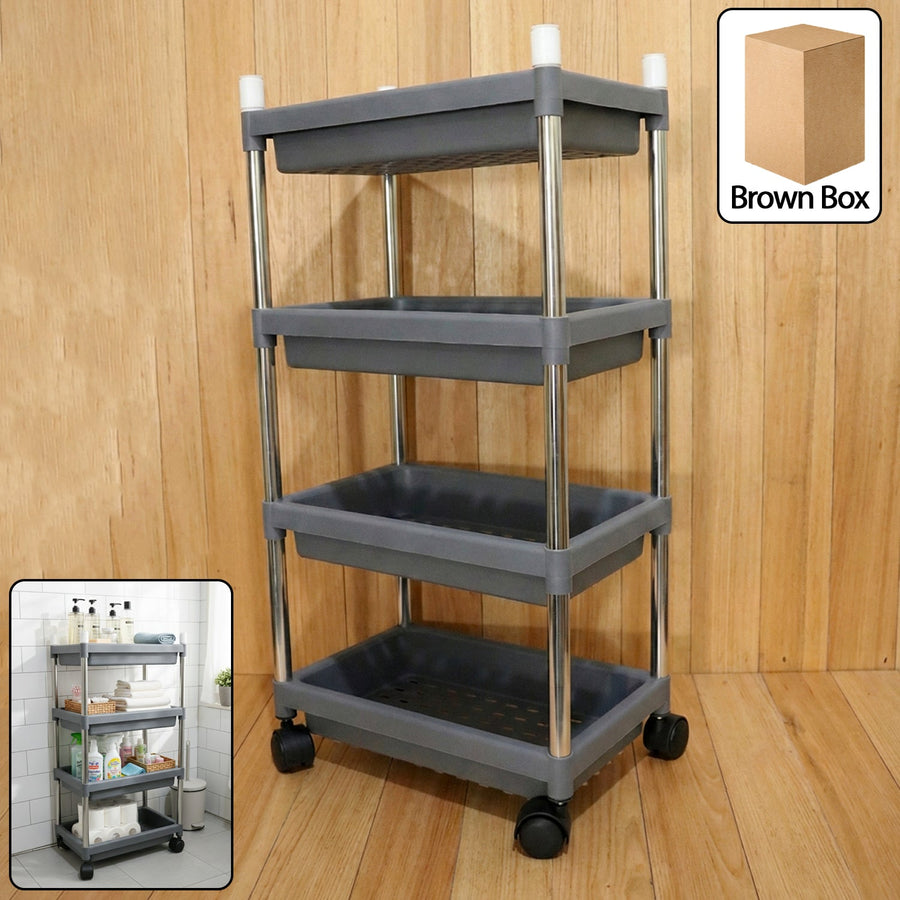 4-Layer Rolling Storage Cart Durable Mobile Organizer