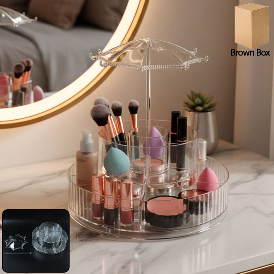 Rotating Makeup Organizer Stand – 360° Multi-Layer Vanity Storage