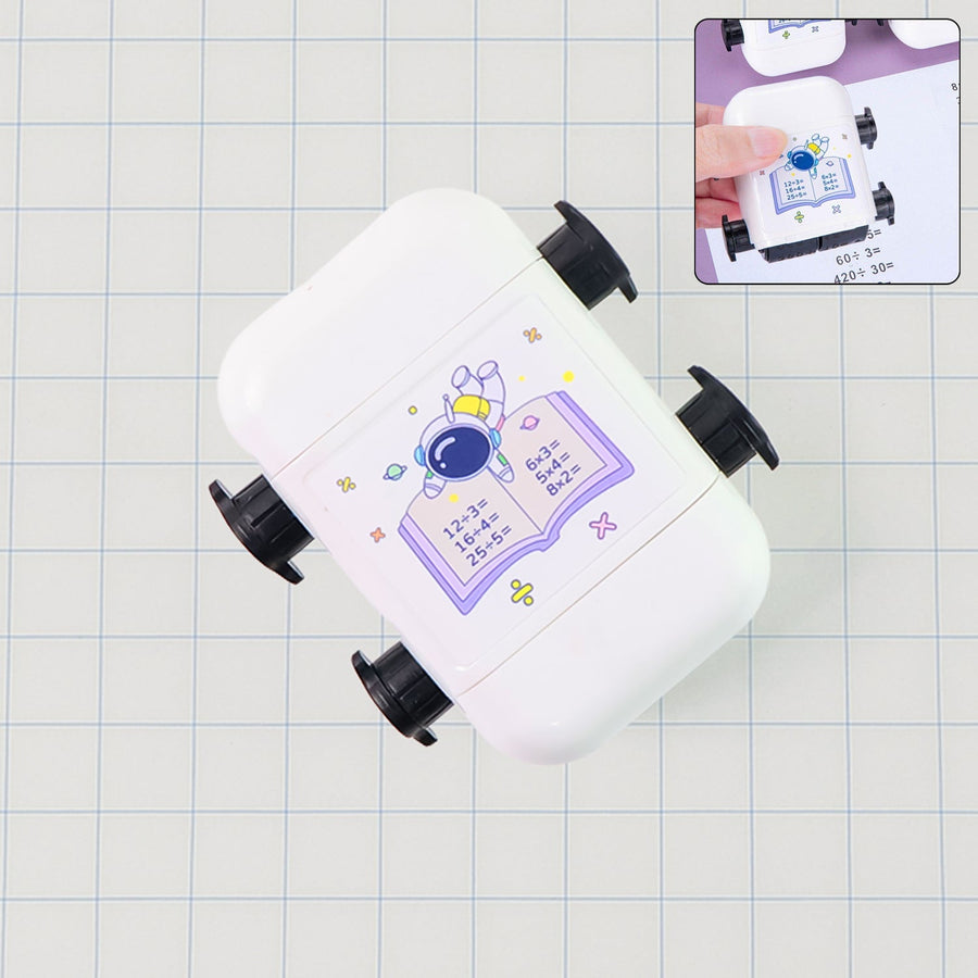 Math Problem Rolling Stamp – Fun Astronaut Educational Toy