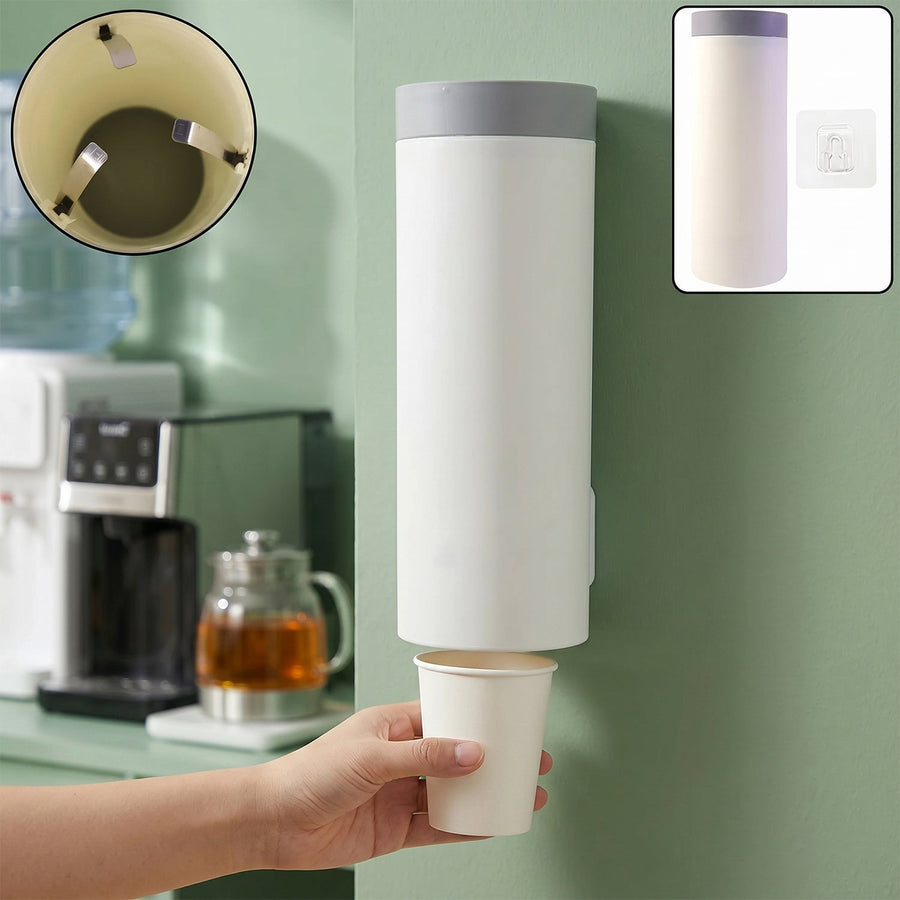 Wall Mounted Paper Cup Holder – Space-Saving Dispenser for Hygiene