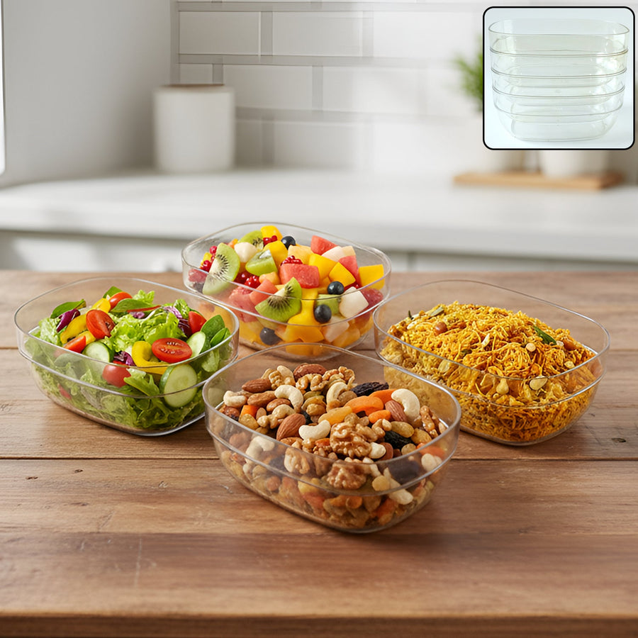 Clear Serving Bowl Set – 4 Durable Multipurpose Bowls