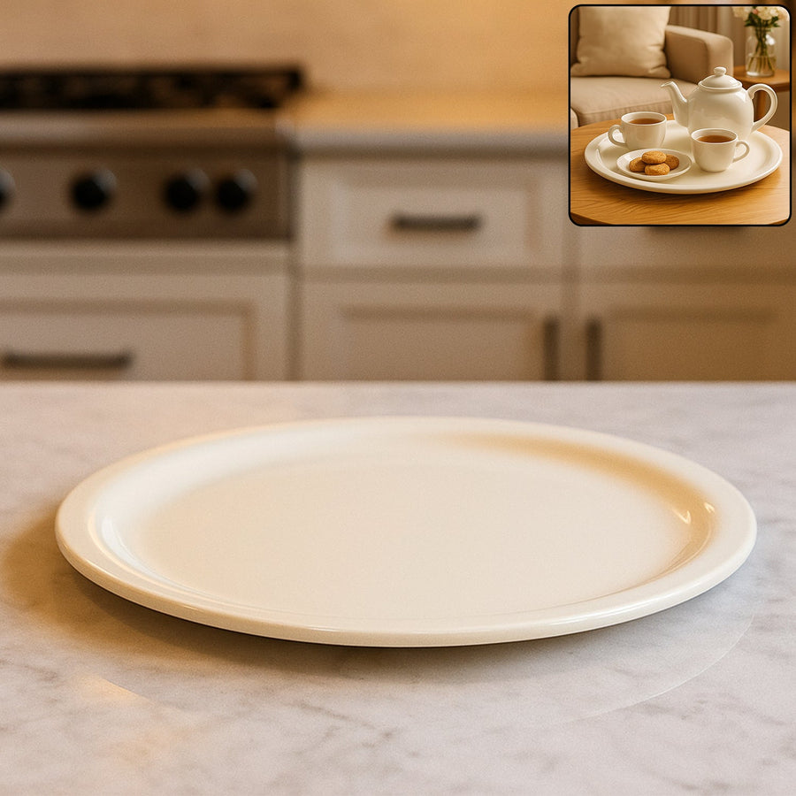 Large Round Serving Plate – Durable Multi-Purpose Tray 33cm