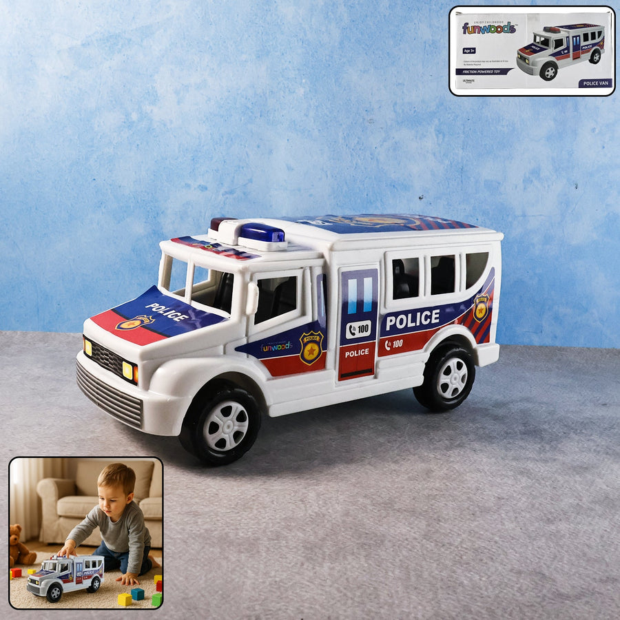 Police Van Toy – Friction Powered Realistic Kids Vehicle