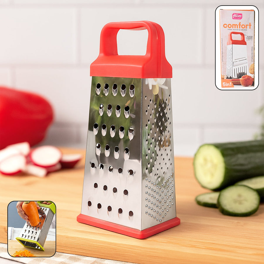 Stainless Steel Grater 5-in-1 – Comfort & Versatility