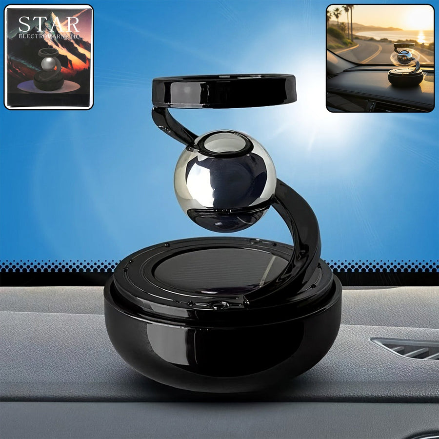 Solar-Powered Car Air Freshener – Rotating Galaxy Orb Design