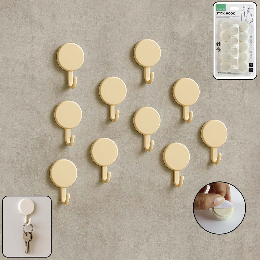 Self Adhesive Wall Hooks – No Drill, Strong Hold 10 Pack