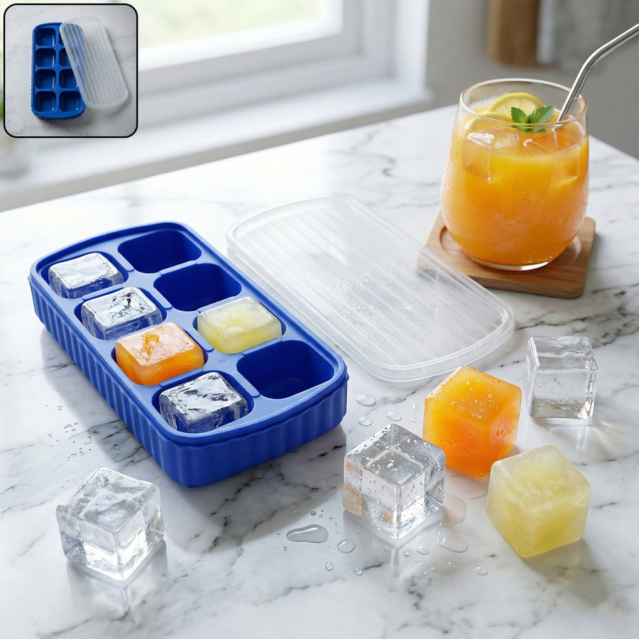 Multipurpose Square Ice Cube Tray – Durable & Reusable with Lid