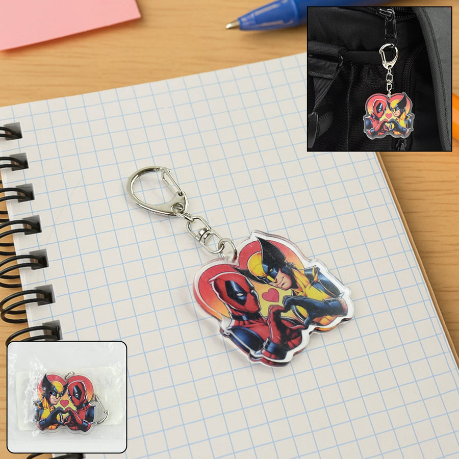 Acrylic Cartoon Character Keychain – Durable Metal Clip & Stylish Design