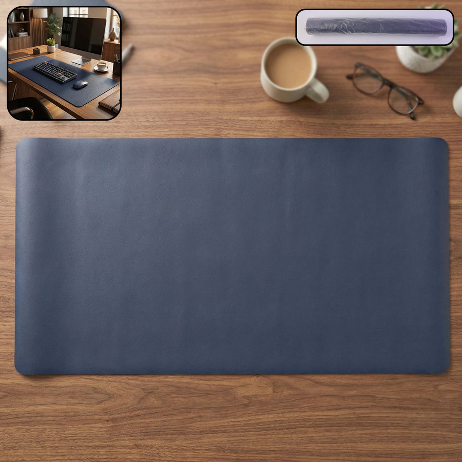Premium Leather Finish Large Desk Mat – Extended Anti-Slip Surface