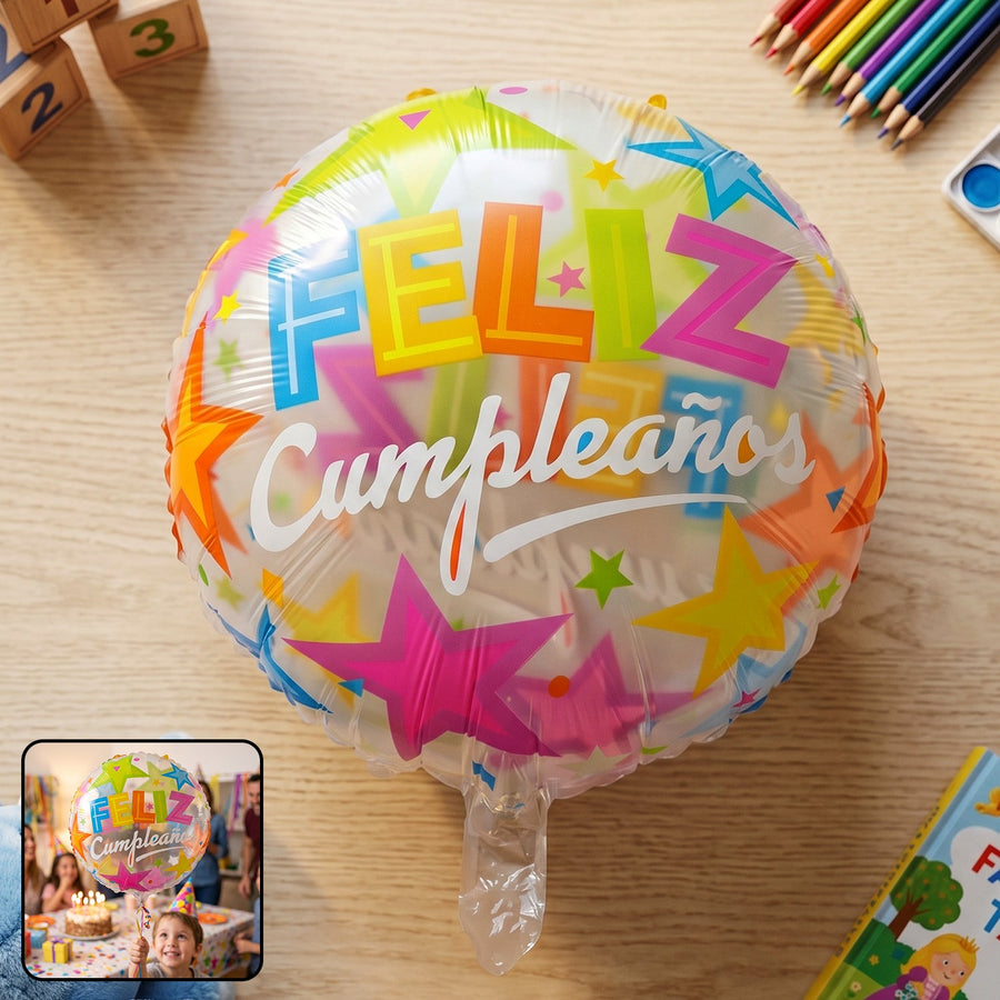 Colorful Feliz Cumpleaños Foil Balloon – Bright Birthday Decoration