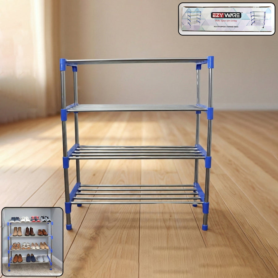 4-Layer Shoe Rack Organizer – Durable Stainless Steel Storage
