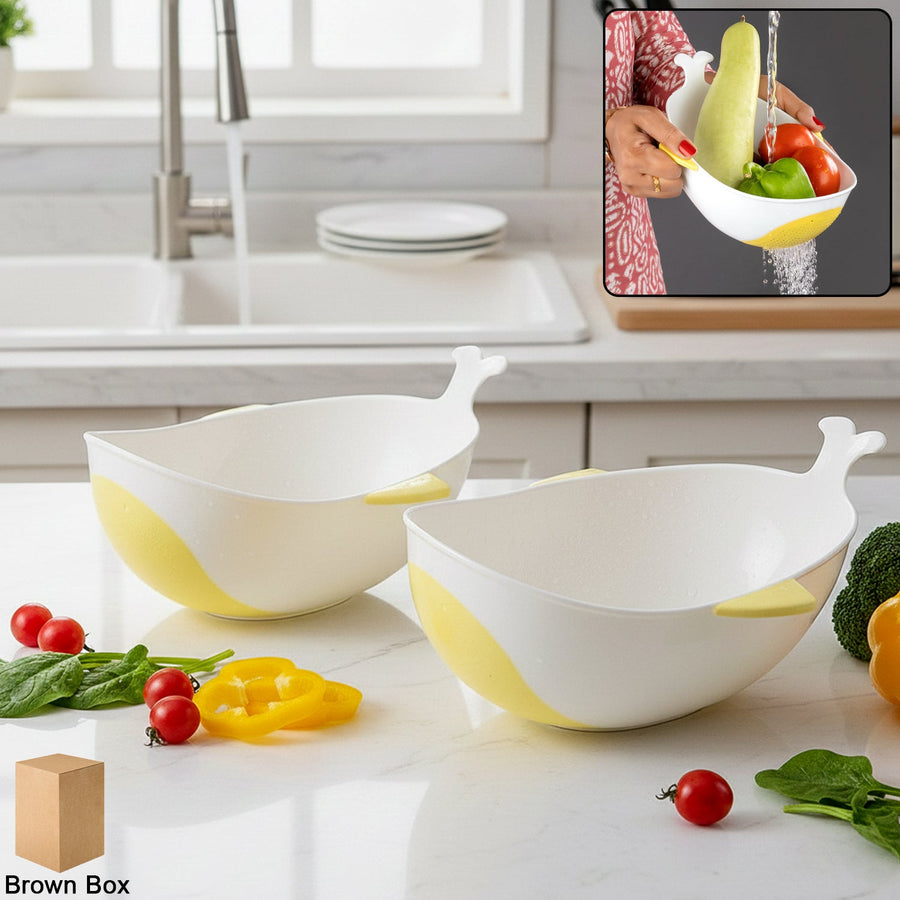 Rice Washing Bowl & Strainer 2 Pc – Multipurpose Kitchen Tool